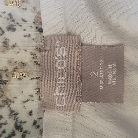 Chico's | Faux Snakeskin Metallic Print Midi Skirt US Size 12 - Picture 6 of 6